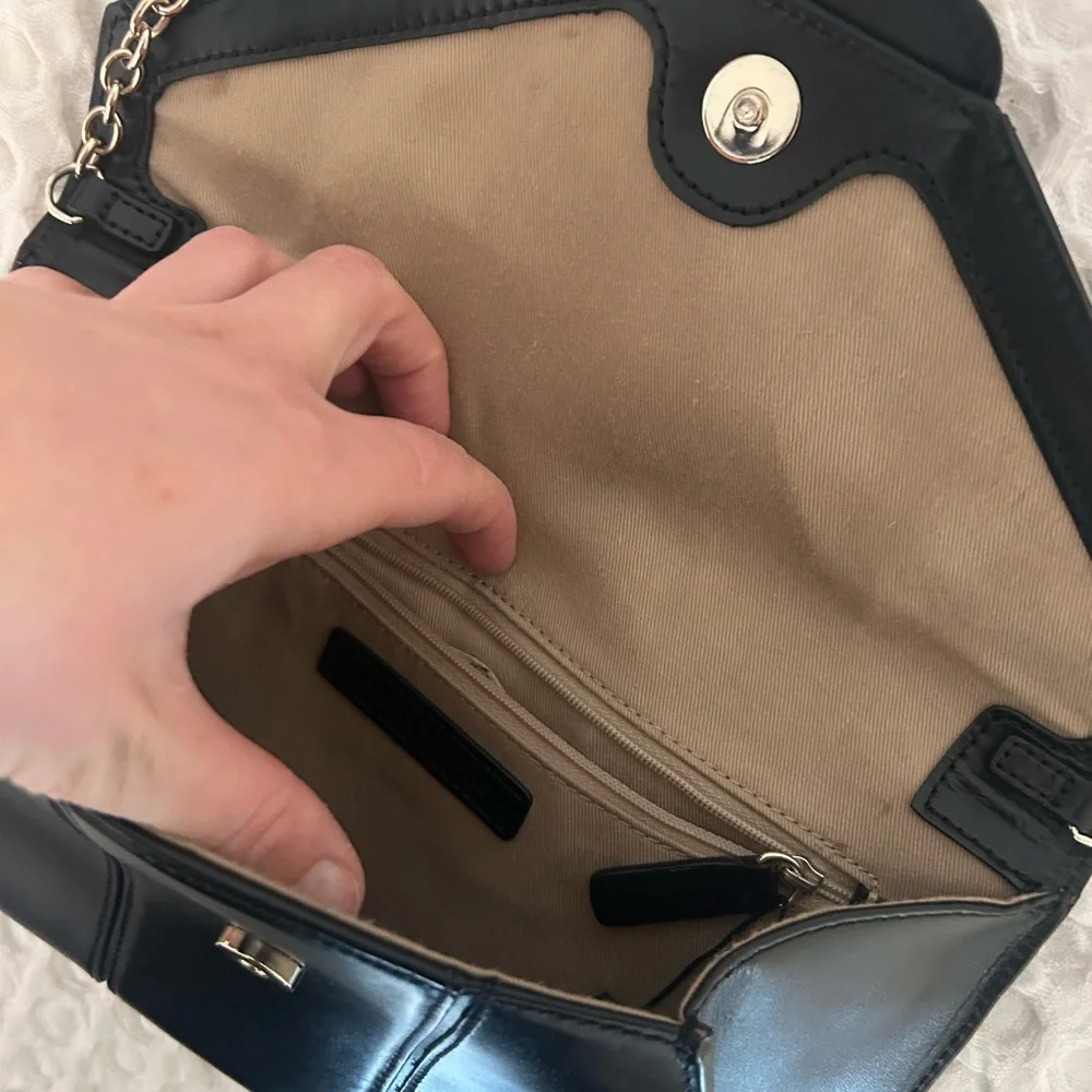 Banana Republic Black Clutch with Silver Accent